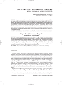 ortega y gasset, intérprete y expositor de la historia de la filosofía