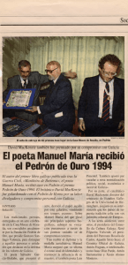 El poeta Manuel María recibió el Pedrón de Ouro 1994