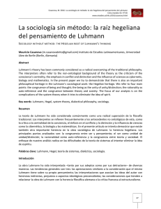 La sociología sin método: la raíz hegeliana del pensamiento de