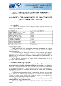 NORMATIVA DE COMPETICION TEMP.09/10 CAMPEONATOS