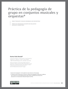 Práctica de la pedagogía de grupo en conjuntos musicales y