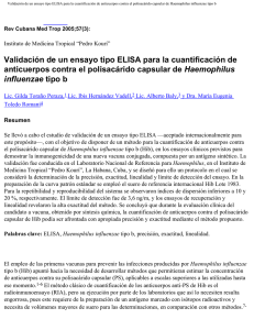 Validación de un ensayo tipo ELISA para la cuantificación de