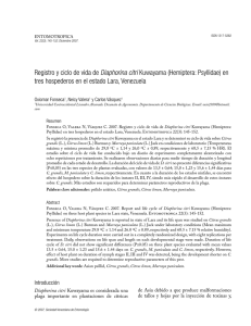 Registro y ciclo de vida de Diaphorina citri Kuwayama (Hemiptera