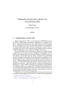 Wikipedia: producción colectiva de conocimiento