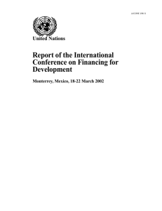 Report of the International Conference on Financing for Development