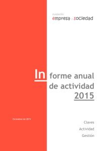 In forme anual de actividad - Fundación Empresa y Sociedad