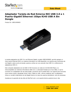 Adaptador Tarjeta de Red Externa NIC USB 3.0 a 1