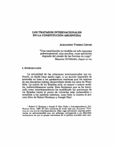 Los tratados internacionales en la Constitución argentina.