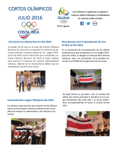 cortos olímpicos julio 2016 - Comité Olímpico Nacional de Costa Rica.