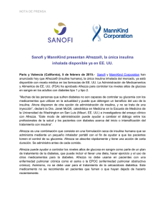 Sanofi y MannKind presentan Afrezza®, la única insulina inhalada