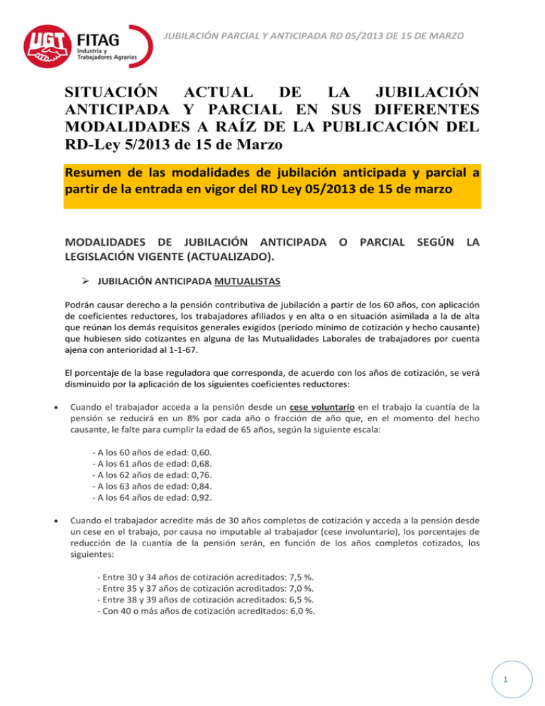 Principales Novedades Introducidas Por El RD Ley 5 2013