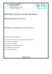 Universidad Favaloro.  - Programa de Evaluación Institucional