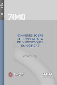 Boletín 7040 EXÁMENES SOBRE EL CUMPLIMIENTO DE