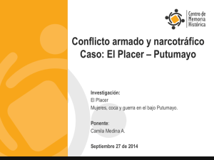 Conflicto armado y narcotráfico Caso: El Placer – Putumayo