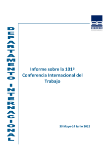 Informe sobre la 101 Conferencia Internacional Trabajo
