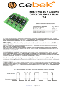 interface de 4 salidas optocopladas a triac t-3
