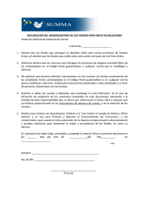 DECLARACION DEL ORIGEN/DESTINO DE LOS FONDOS PARA