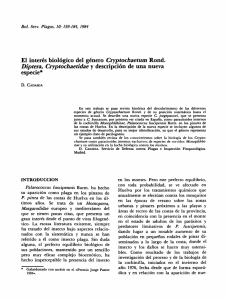 El interés biológico del género Cryptochaetum Rond. Diptera