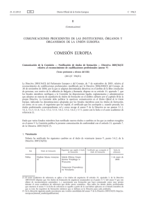 Comunicación de la Comisión — Notificación de títulos de formación