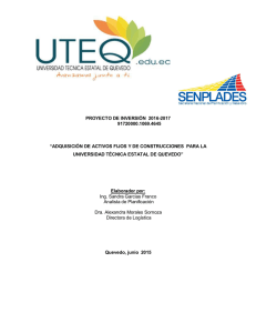 proyecto adquisicion de - Universidad Técnica Estatal de Quevedo