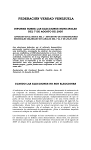 informe sobre las elecciones municipales del 7 de agosto de 2005