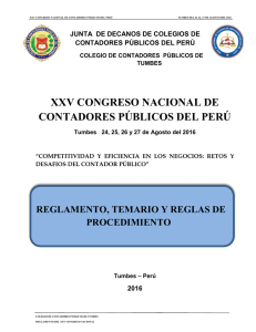 XXV CONGRESO NACIONAL DE CONTADORES PÚBLICOS DEL