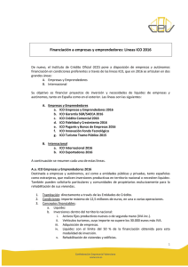 Líneas ICO 2016 - Confederación Empresarial Valenciana