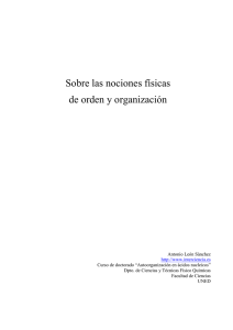 Sobre las nociones de orden y organización