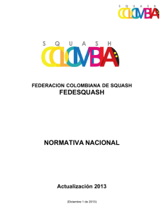 Normativa Fedesquash 2014 - Federación Colombiana de Squash