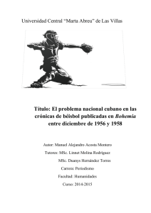Título: El problema nacional cubano en las crónicas de béisbol