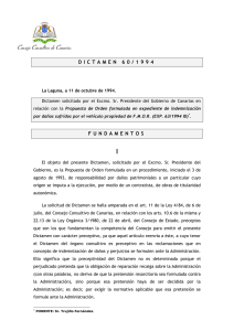 Dictamen 60/1994, solicitado por el Excmo. Sr. Presidente del