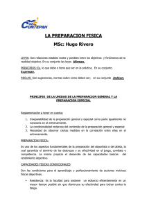 LA PREPARACION FISICA MSc: Hugo Rivero
