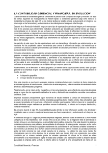 LA CONTABILIDAD GERENCIAL Y FINANCIERA. SU EVOLUCIÓN