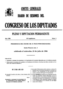 23 de julio de 1986 - Congreso de los Diputados