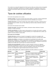 Tipos de cookies utilizados