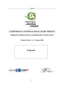 CONFERENCIA INTERNACIONAL OCDE/ MÉXICO Programa