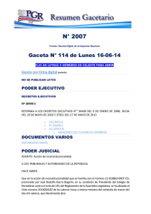 16-06-2014 Resumen Gacetario - Procuraduría General de la