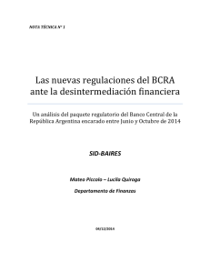 Las nuevas regulaciones del BCRA ante la desintermediación