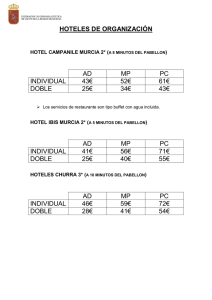 HOTELES DE ORGANIZACIÓN AD MP PC INDIVIDUAL 43€ 52€ 61