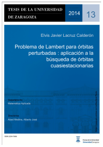 Problema de Lambert para órbitas perturbadas : aplicación a la