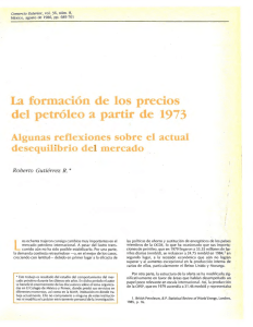 La formación de los precios del petróleo a partir de 1973. Algunas
