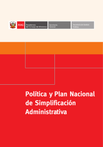 Política y Plan Nacional de Simplificación Administrativa