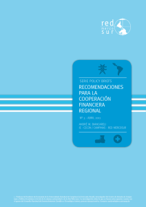 recomendaciones para la cooperación financiera regional