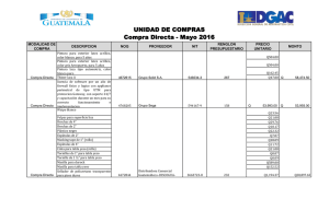 UNIDAD DE COMPRAS Compra Directa - Mayo 2016