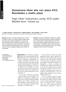 Osteotomía tibial alta con placa VCO. Resultados a medio