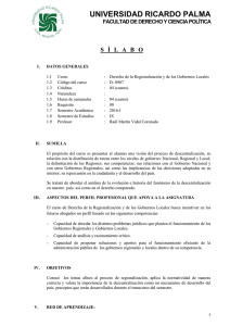 Derecho de la Regionalizaci&oacute;n y de los Gobiernos Locales
