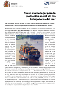 Nuevo marco legal para la protección social de los trabajadores del