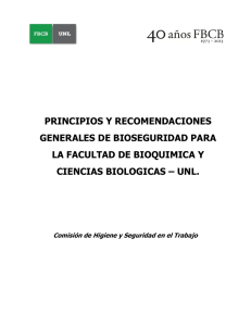 Principios y recomendaciones generales de Bioseguridad