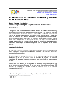 La democracia en cuestión: amenazas y desafíos en el Distrito Capital