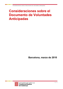 Consideraciones sobre el Documento de Voluntades Anticipadas